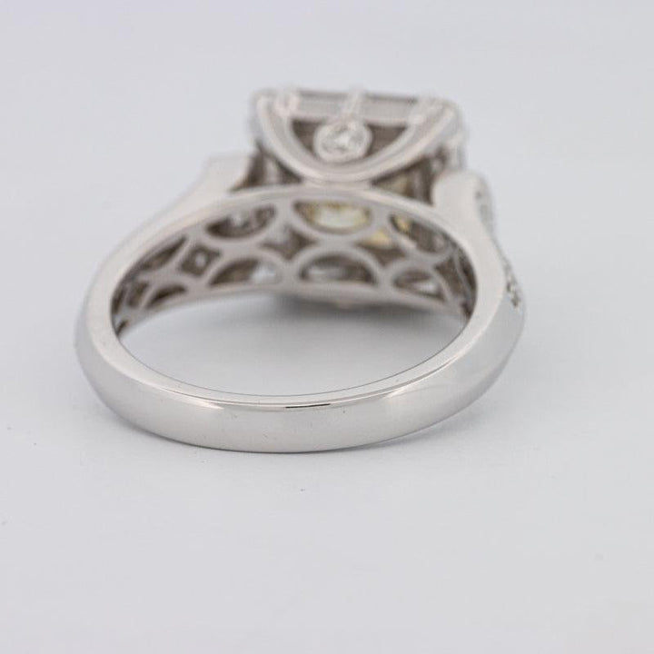 2 CT Fancy Light Yellow Square Radiant Halo Solitaire - ZIZOV DIAMONDS