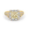 2 CT Fancy Light Yellow Square Radiant Halo Solitaire - ZIZOV DIAMONDS