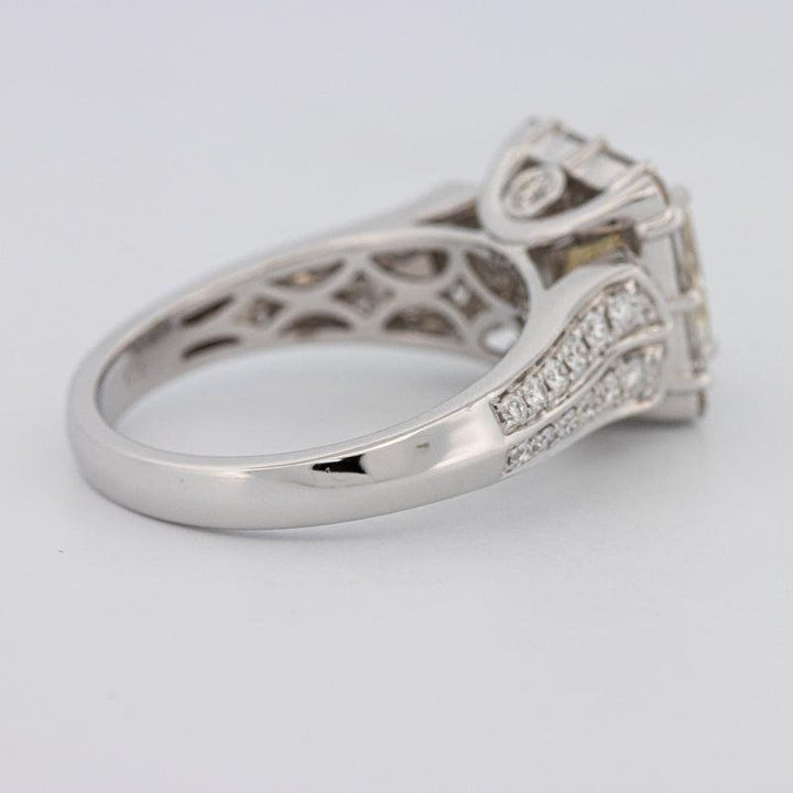 2 CT Fancy Light Yellow Square Radiant Halo Solitaire - ZIZOV DIAMONDS