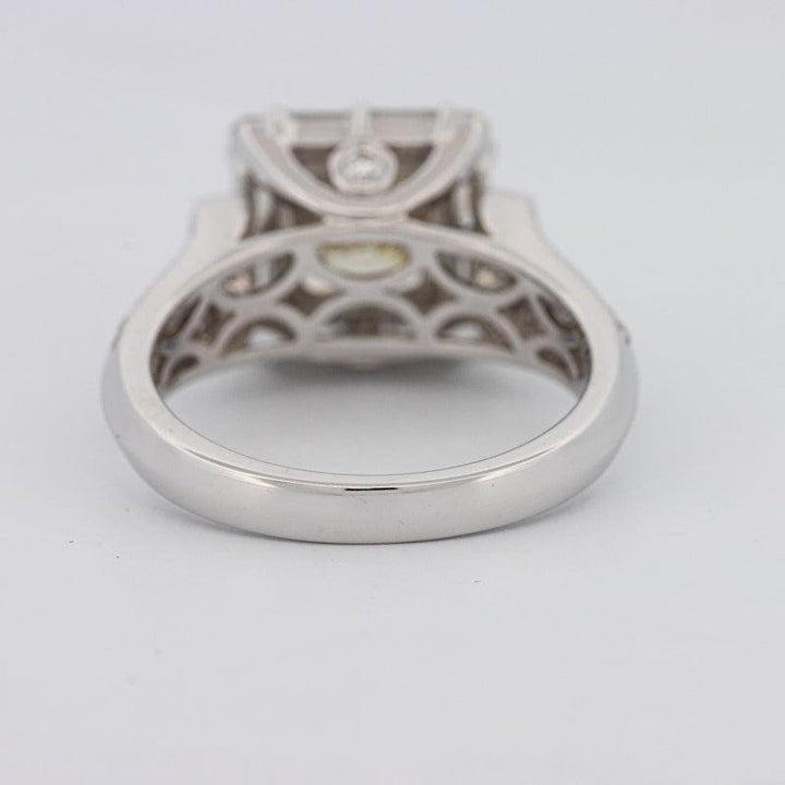 2 CT Fancy Light Yellow Square Radiant Halo Solitaire - ZIZOV DIAMONDS