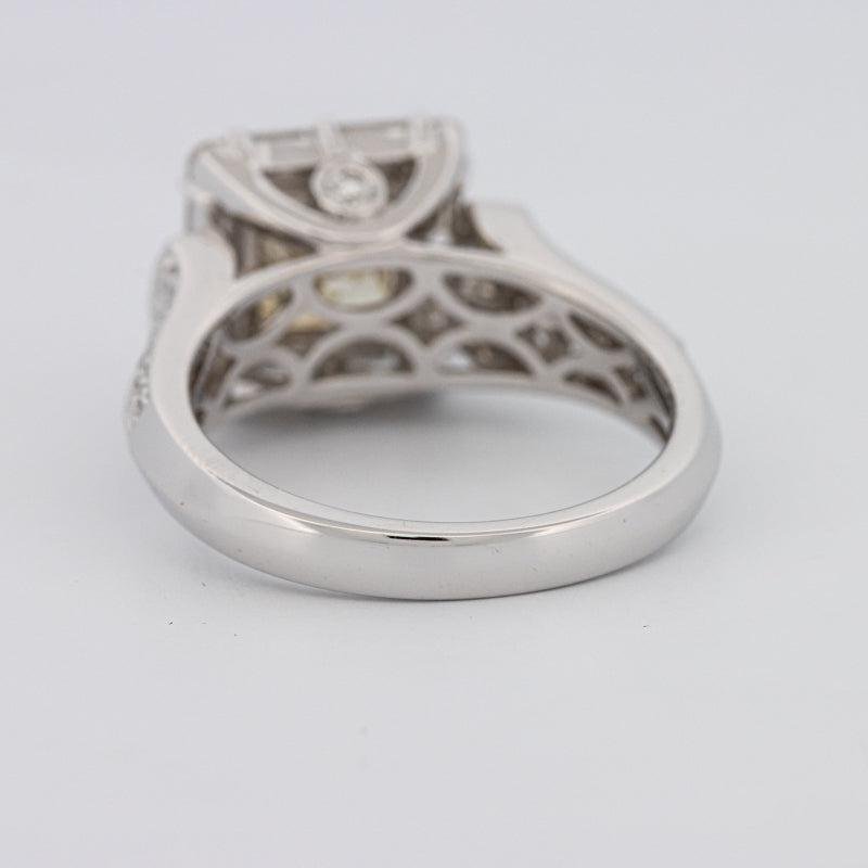 2 CT Fancy Light Yellow Square Radiant Halo Solitaire - ZIZOV DIAMONDS