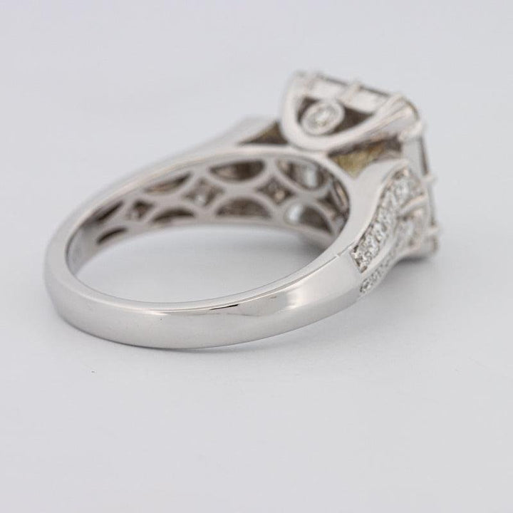 2 CT Fancy Light Yellow Square Radiant Halo Solitaire - ZIZOV DIAMONDS