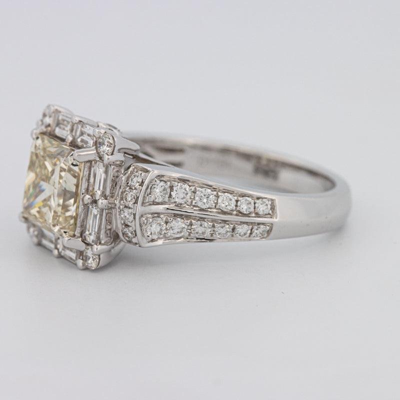 2 CT Fancy Light Yellow Square Radiant Halo Solitaire - ZIZOV DIAMONDS