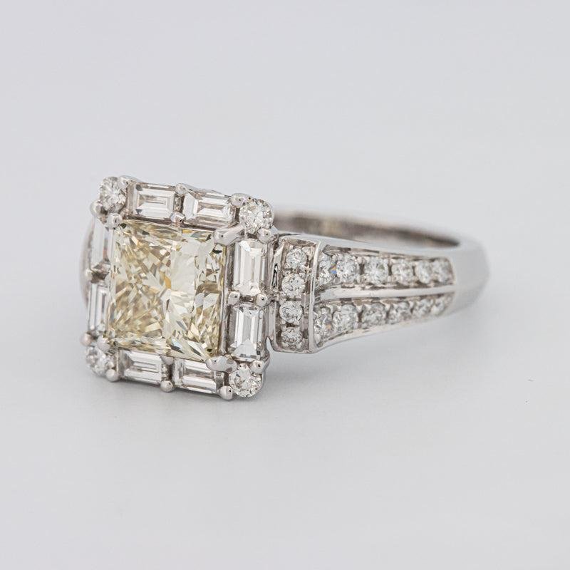 2 CT Fancy Light Yellow Square Radiant Halo Solitaire - ZIZOV DIAMONDS