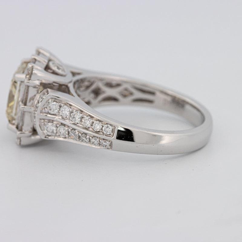 2 CT Fancy Light Yellow Square Radiant Halo Solitaire - ZIZOV DIAMONDS