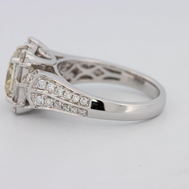 2 CT Fancy Light Yellow Square Radiant Halo Solitaire - ZIZOV DIAMONDS