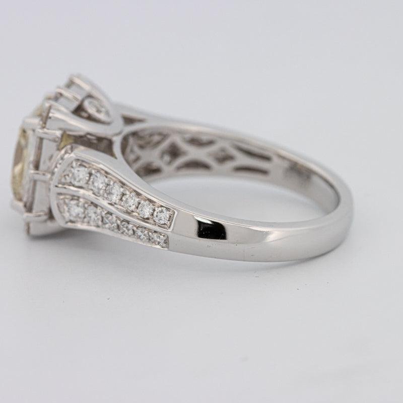 2 CT Fancy Light Yellow Square Radiant Halo Solitaire - ZIZOV DIAMONDS