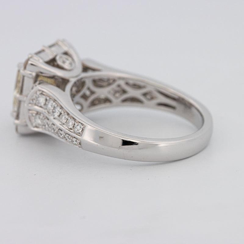 2 CT Fancy Light Yellow Square Radiant Halo Solitaire - ZIZOV DIAMONDS