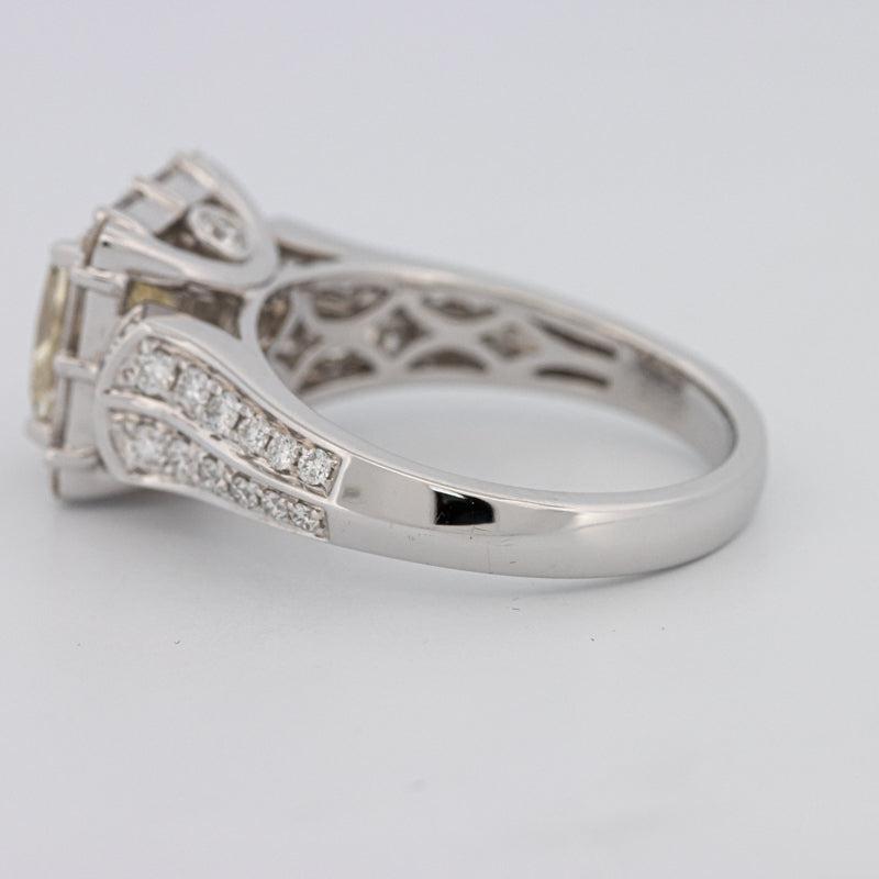 2 CT Fancy Light Yellow Square Radiant Halo Solitaire - ZIZOV DIAMONDS