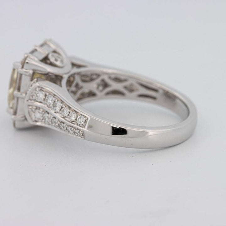 2 CT Fancy Light Yellow Square Radiant Halo Solitaire - ZIZOV DIAMONDS