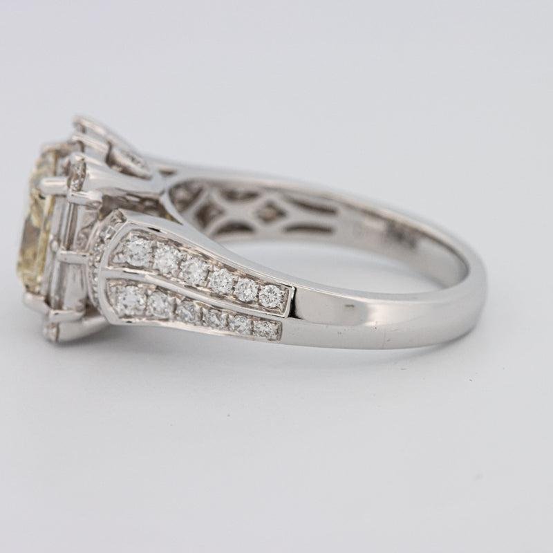 2 CT Fancy Light Yellow Square Radiant Halo Solitaire - ZIZOV DIAMONDS