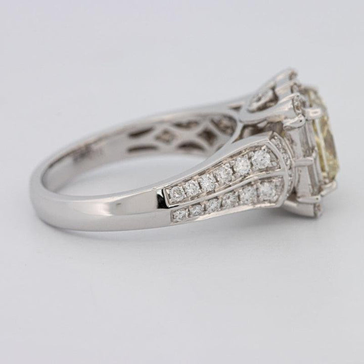 2 CT Fancy Light Yellow Square Radiant Halo Solitaire - ZIZOV DIAMONDS