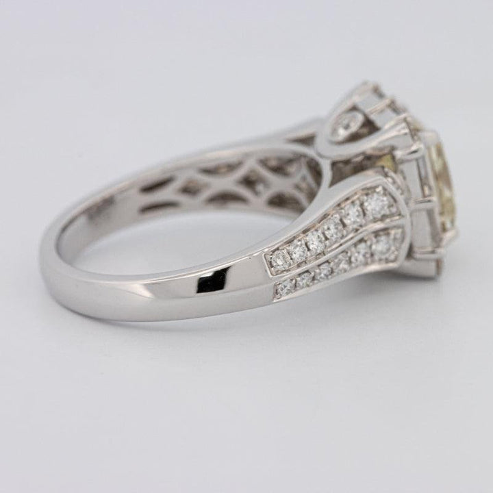 2 CT Fancy Light Yellow Square Radiant Halo Solitaire - ZIZOV DIAMONDS