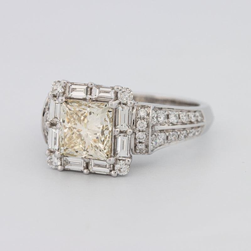 2 CT Fancy Light Yellow Square Radiant Halo Solitaire - ZIZOV DIAMONDS