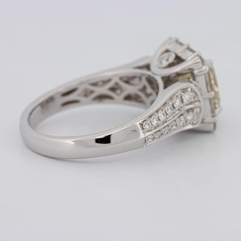 2 CT Fancy Light Yellow Square Radiant Halo Solitaire - ZIZOV DIAMONDS