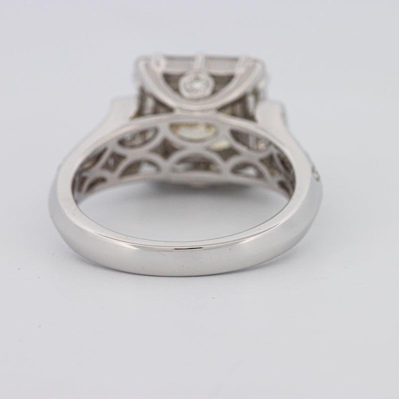 2 CT Fancy Light Yellow Square Radiant Halo Solitaire - ZIZOV DIAMONDS