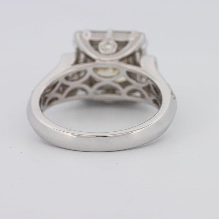 2 CT Fancy Light Yellow Square Radiant Halo Solitaire - ZIZOV DIAMONDS