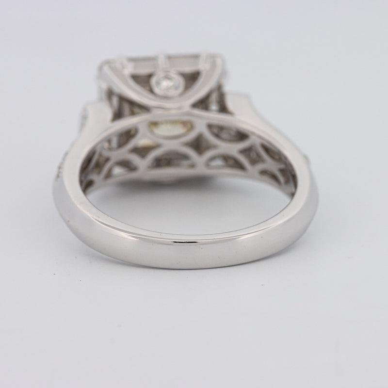 2 CT Fancy Light Yellow Square Radiant Halo Solitaire - ZIZOV DIAMONDS