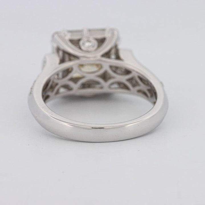 2 CT Fancy Light Yellow Square Radiant Halo Solitaire - ZIZOV DIAMONDS