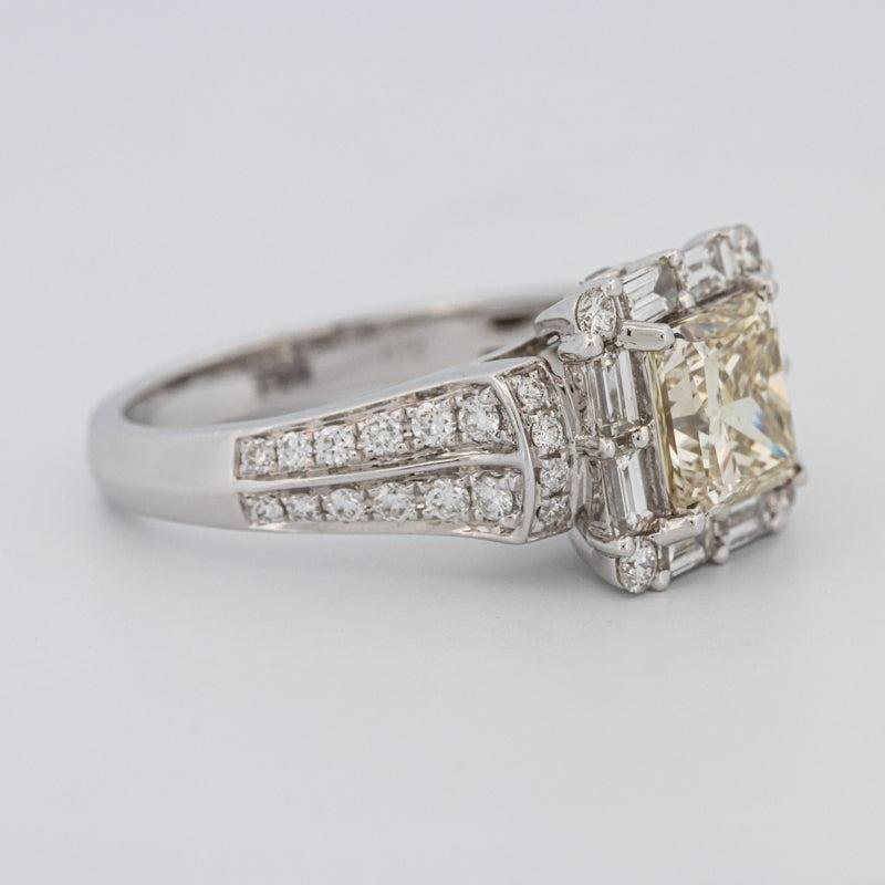 2 CT Fancy Light Yellow Square Radiant Halo Solitaire - ZIZOV DIAMONDS