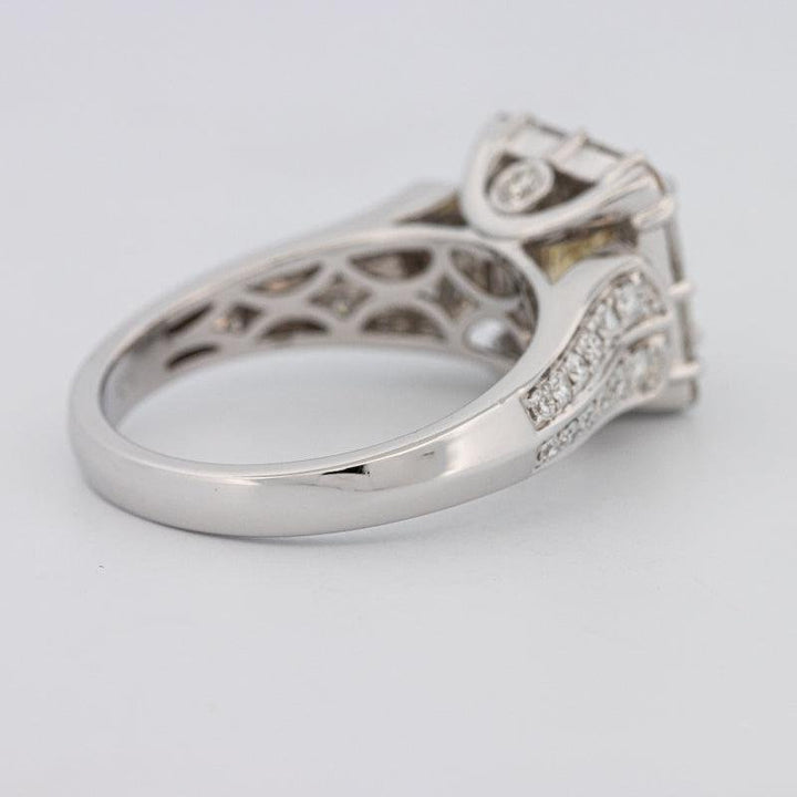 2 CT Fancy Light Yellow Square Radiant Halo Solitaire - ZIZOV DIAMONDS