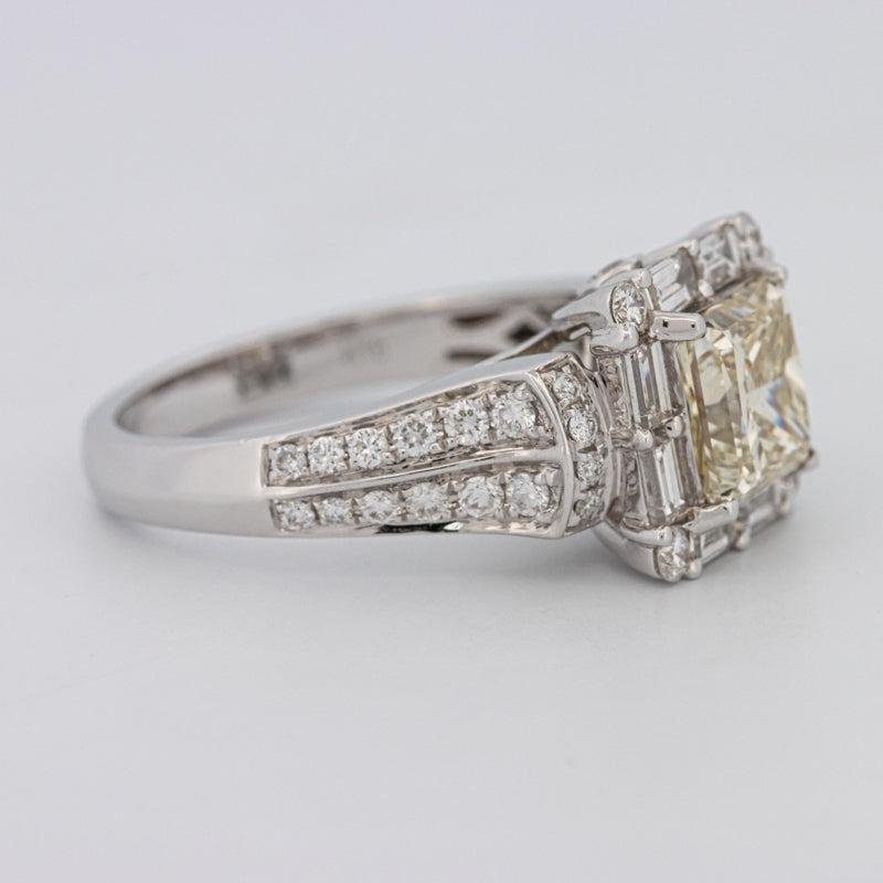 2 CT Fancy Light Yellow Square Radiant Halo Solitaire - ZIZOV DIAMONDS