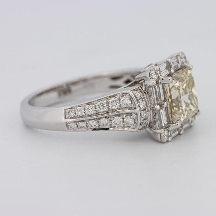 2 CT Fancy Light Yellow Square Radiant Halo Solitaire - ZIZOV DIAMONDS
