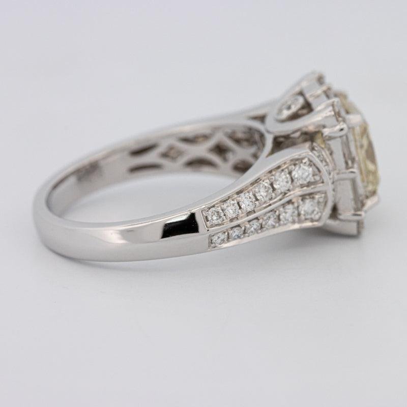 2 CT Fancy Light Yellow Square Radiant Halo Solitaire - ZIZOV DIAMONDS