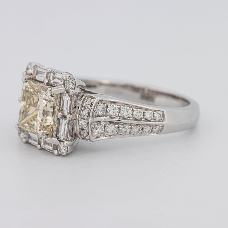 2 CT Fancy Light Yellow Square Radiant Halo Solitaire - ZIZOV DIAMONDS