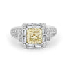 2 CT Fancy Light Yellow Square Radiant Halo Solitaire - ZIZOV DIAMONDS