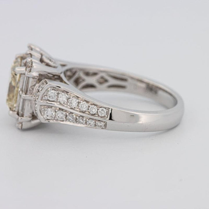 2 CT Fancy Light Yellow Square Radiant Halo Solitaire - ZIZOV DIAMONDS