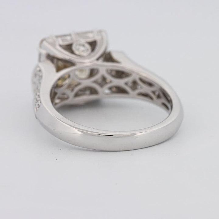 2 CT Fancy Light Yellow Square Radiant Halo Solitaire - ZIZOV DIAMONDS