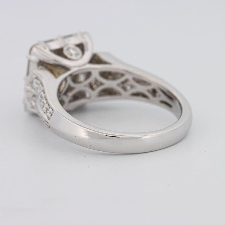 2 CT Fancy Light Yellow Square Radiant Halo Solitaire - ZIZOV DIAMONDS