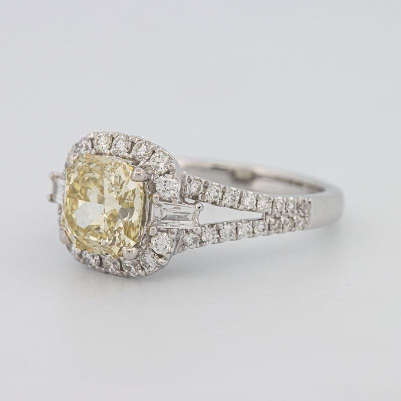 2 CT Fancy Yellow Square Radiant Halo Solitaire - ZIZOV DIAMONDS