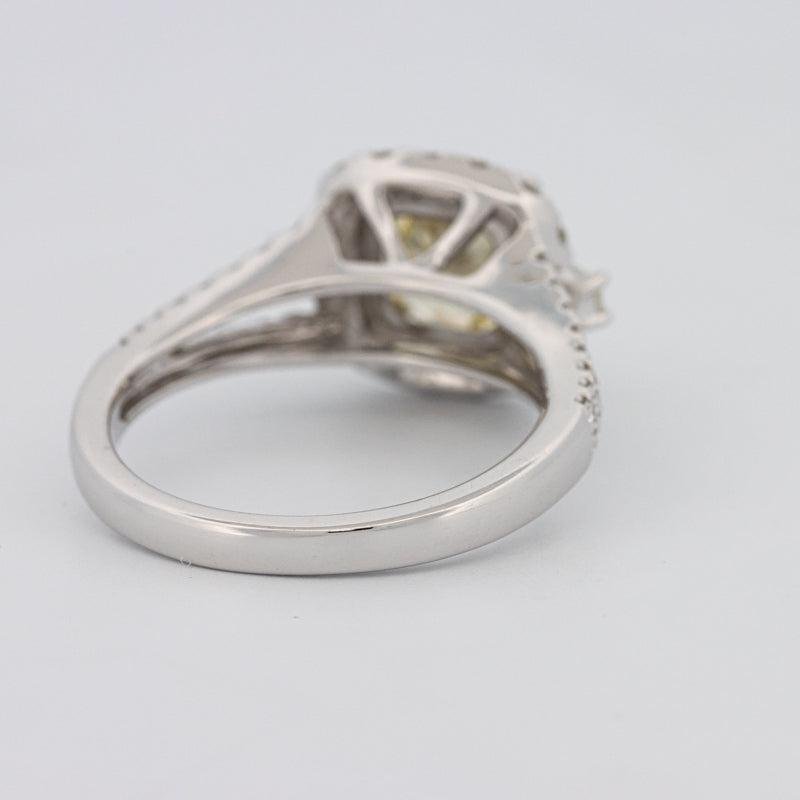 2 CT Fancy Yellow Square Radiant Halo Solitaire - ZIZOV DIAMONDS