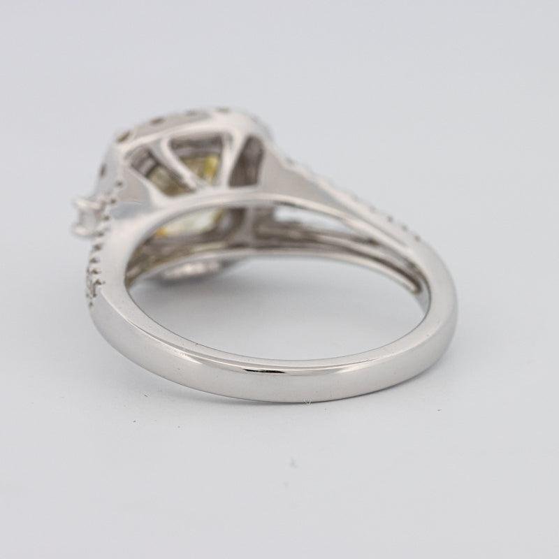 2 CT Fancy Yellow Square Radiant Halo Solitaire - ZIZOV DIAMONDS