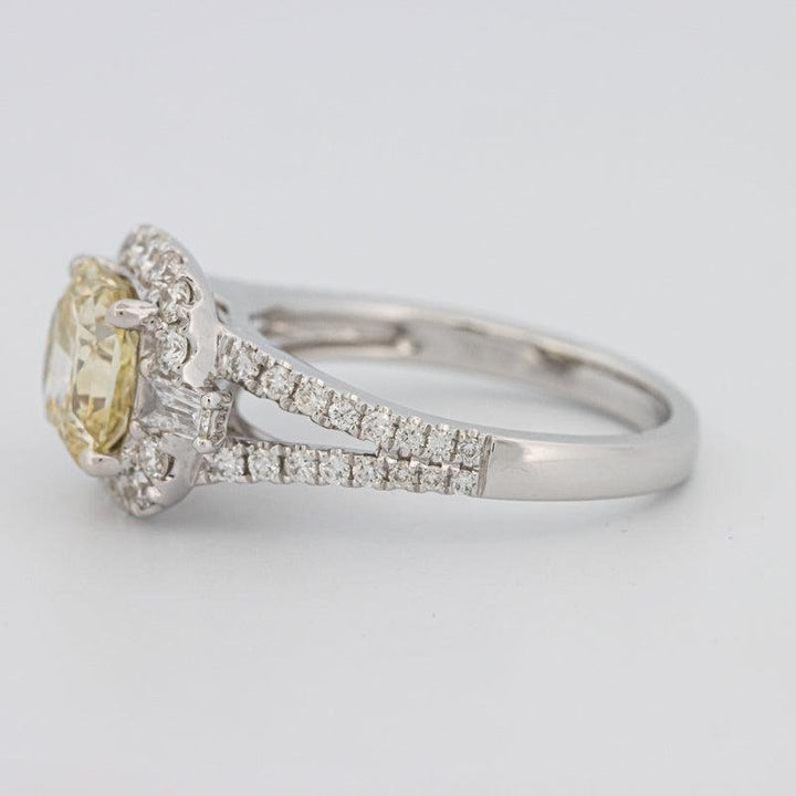 2 CT Fancy Yellow Square Radiant Halo Solitaire - ZIZOV DIAMONDS