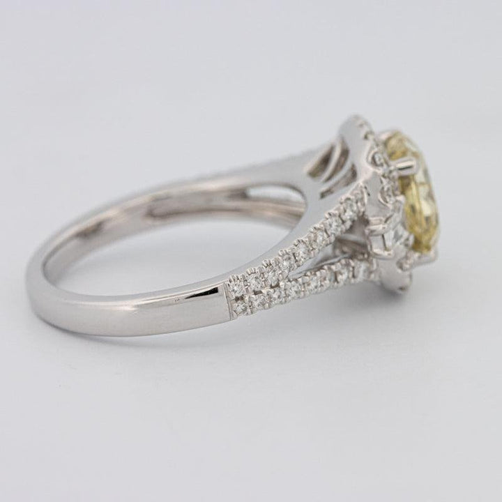 2 CT Fancy Yellow Square Radiant Halo Solitaire - ZIZOV DIAMONDS