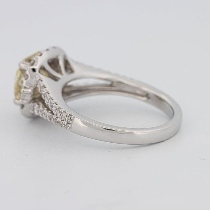 2 CT Fancy Yellow Square Radiant Halo Solitaire - ZIZOV DIAMONDS