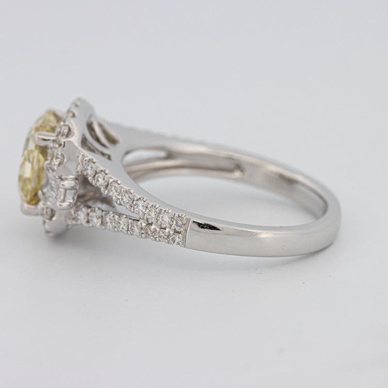 2 CT Fancy Yellow Square Radiant Halo Solitaire - ZIZOV DIAMONDS