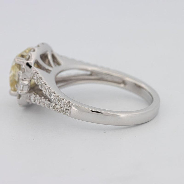 2 CT Fancy Yellow Square Radiant Halo Solitaire - ZIZOV DIAMONDS