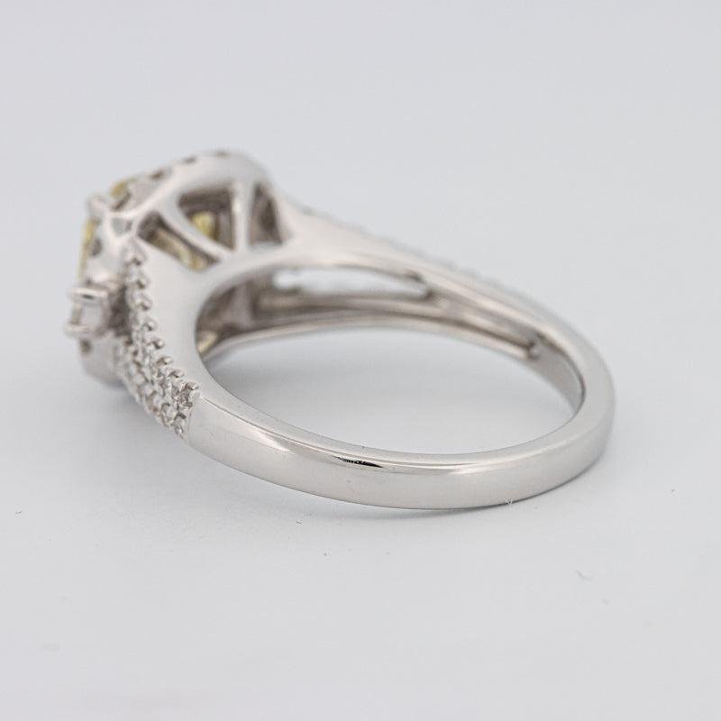 2 CT Fancy Yellow Square Radiant Halo Solitaire - ZIZOV DIAMONDS