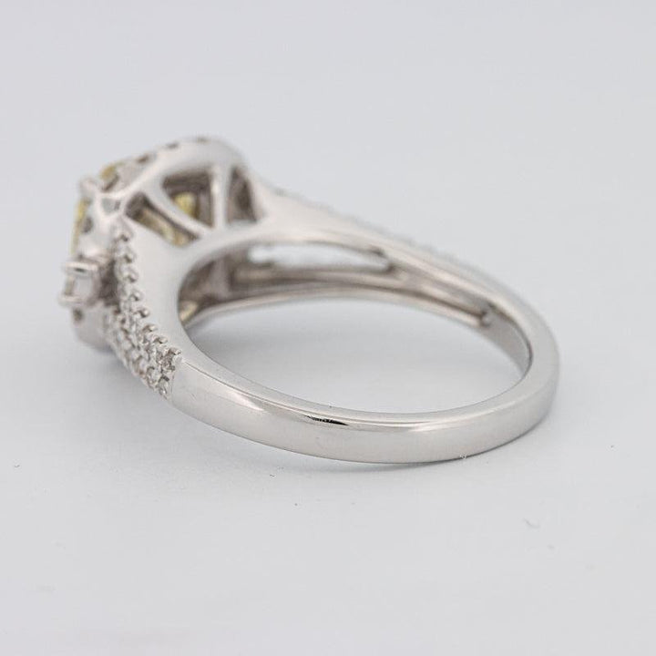 2 CT Fancy Yellow Square Radiant Halo Solitaire - ZIZOV DIAMONDS