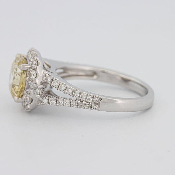 2 CT Fancy Yellow Square Radiant Halo Solitaire - ZIZOV DIAMONDS