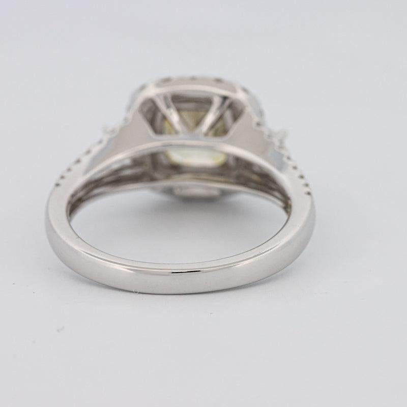 2 CT Fancy Yellow Square Radiant Halo Solitaire - ZIZOV DIAMONDS