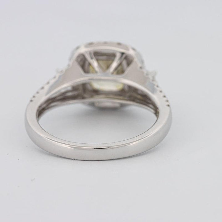 2 CT Fancy Yellow Square Radiant Halo Solitaire - ZIZOV DIAMONDS