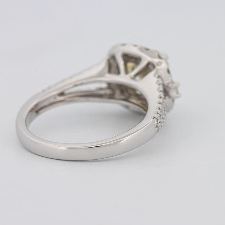 2 CT Fancy Yellow Square Radiant Halo Solitaire - ZIZOV DIAMONDS