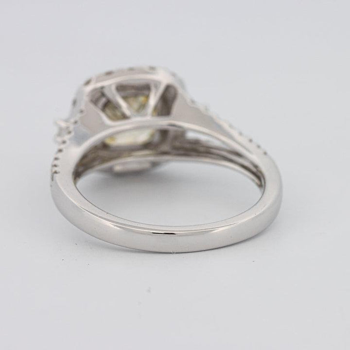 2 CT Fancy Yellow Square Radiant Halo Solitaire - ZIZOV DIAMONDS