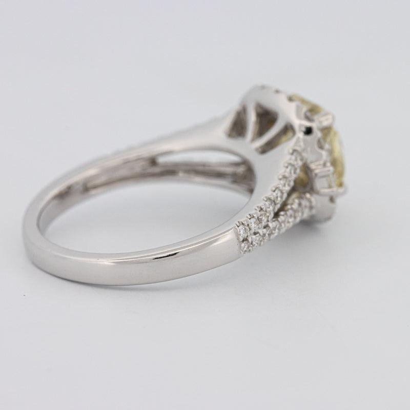 2 CT Fancy Yellow Square Radiant Halo Solitaire - ZIZOV DIAMONDS