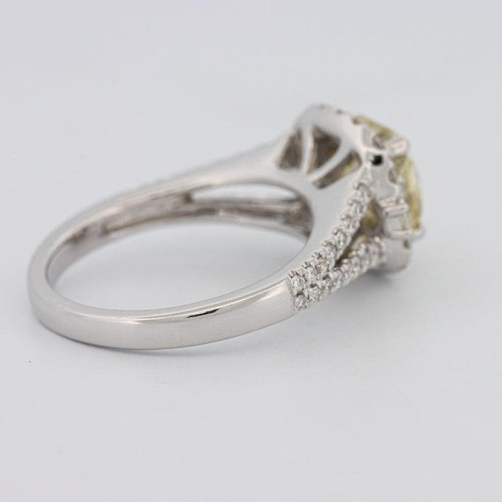 2 CT Fancy Yellow Square Radiant Halo Solitaire - ZIZOV DIAMONDS